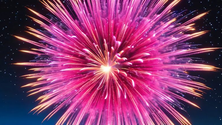 pink firework explosion dark night sky scaled