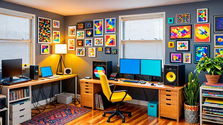 pixel art workspace 4k wallpaper scaled