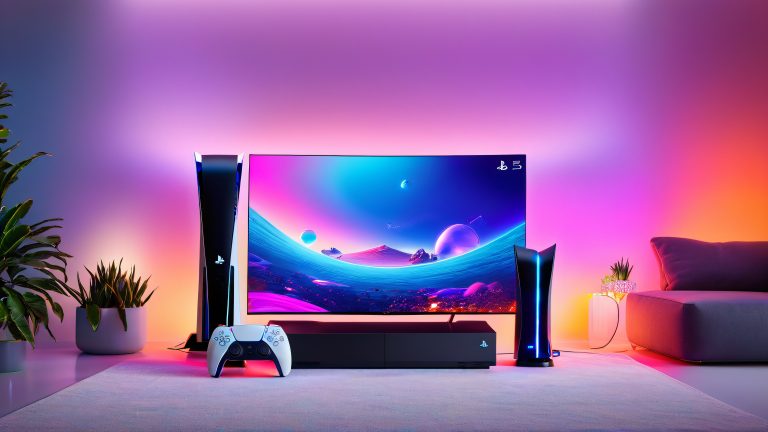 playstation 5 led gaming console 4k wallpaper scaled