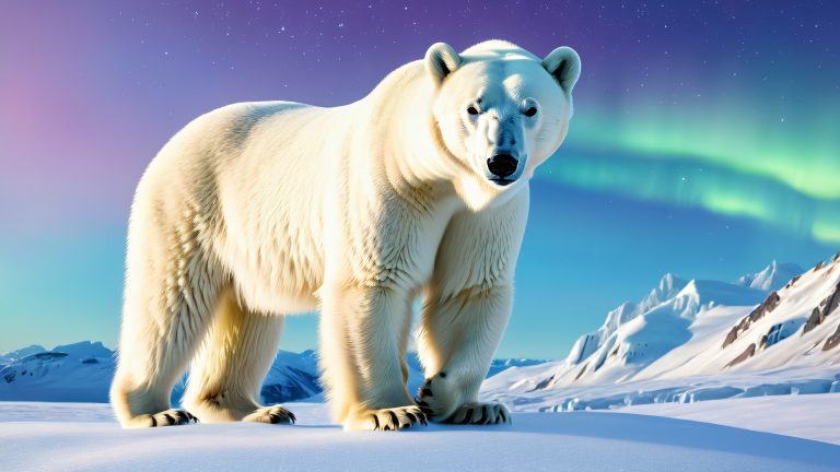 polar bear golden hour arctic landscape wallpaper scaled