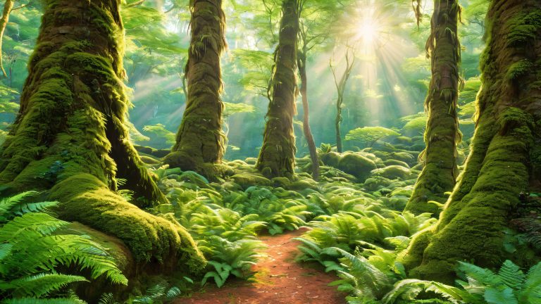 primeval forest with ancient ruins wallpaper scaled