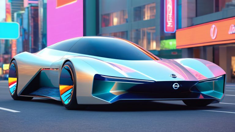 proto 1985 concept car retrofuturistic cityscape scaled