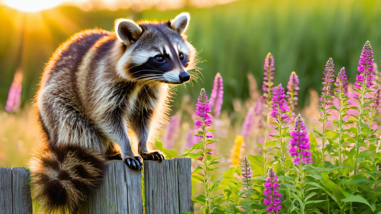 raccoon whimsical meadow refuge scaled