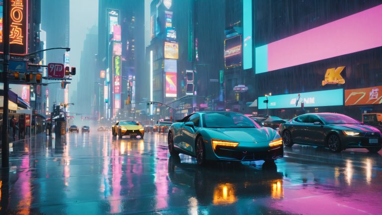 rainy city streets scaled