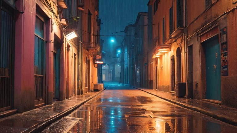 rainy italian alleyway wallpaper cyber scaled