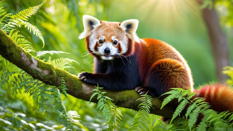 red panda forest wallpaper scaled
