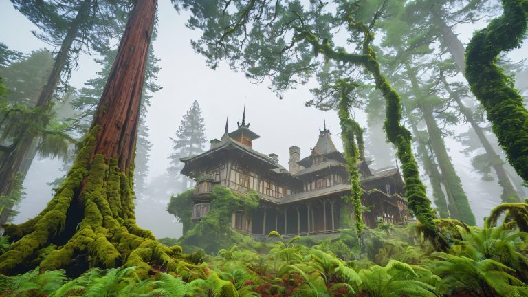 redwood majesty moonlit forest wallpaper scaled