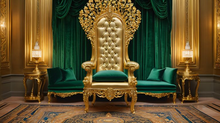 regal majesty adorns throne scaled