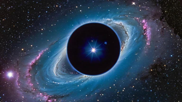 Regulus star partially eclipsed by a celestial body on a dark blue-purple background, suitable for desktop/PC use.