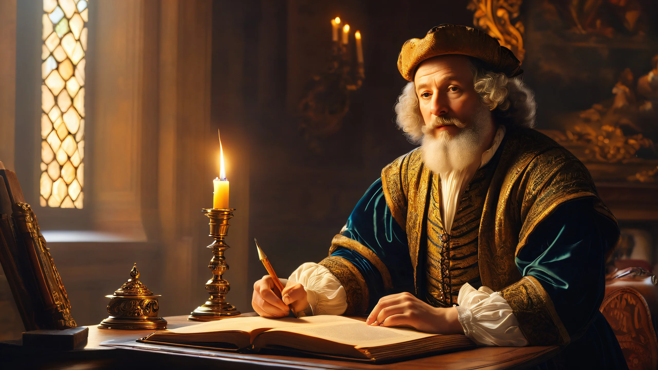 A stunning Rembrandt-inspired artwork with intricate details and warm lighting.