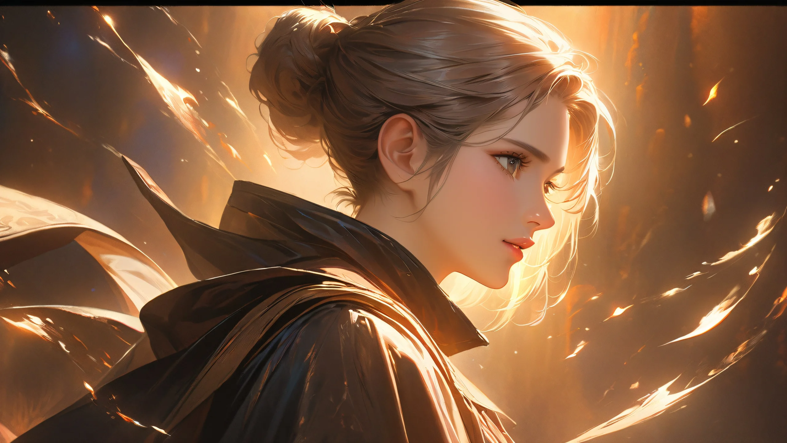 Stunning Renaissance Anime Masterpiece 4K Wallpaper A stunning digital painting featuring Renaissance-style anime art with subtle textures and emotional intensity.