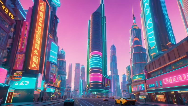 retro cyberpunk cityscape 4k wallpaper scaled