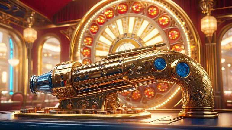 retro futuristic mechanical arm cyber casino wallpaper 4k scaled