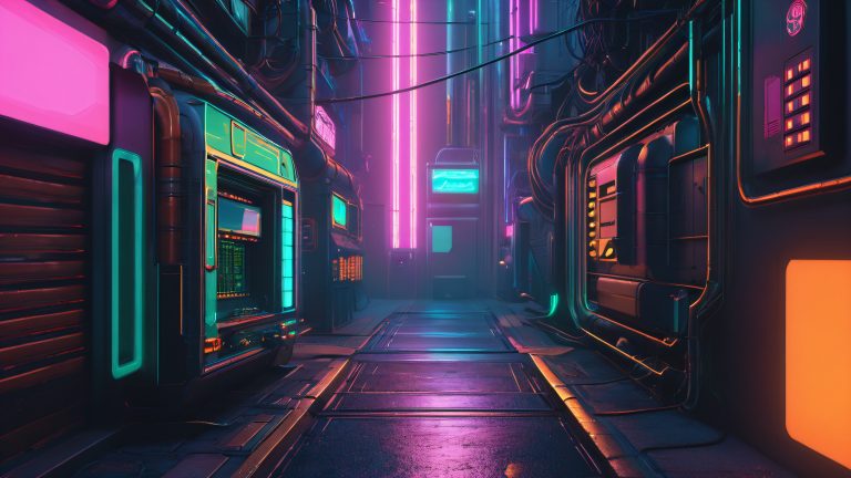 retro futuristic notebook cover wallpaper cyberpunk aesthetic 4k scaled