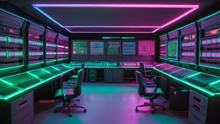 retro futuristic social network hub wallpaper 4k desktop background scaled