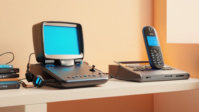 retro tech nostalgia 4k flip phone wallpaper scaled