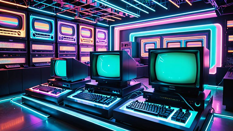 retro vhs tape rewind desktop wallpaper neon nostalgia flicker scaled