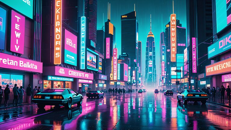 retrofuturistic cityscape 4k vapor wallpaper scaled