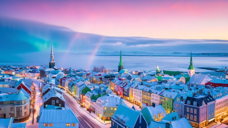 reykjavik aurora luminous night sky scaled