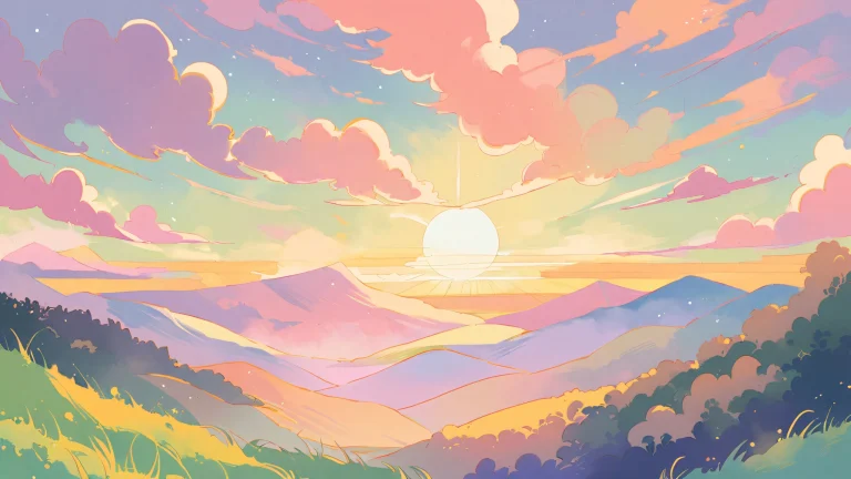 A serene desktop wallpaper featuring vibrant rice paddies on a misty mountain backdrop for your PC or Desktop.