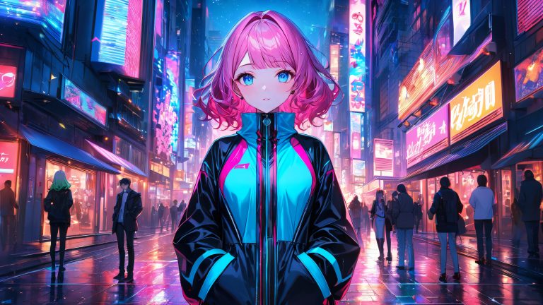 ririka kyua tokyo street scene 4k wallpaper scaled