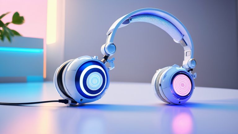 robotic kuromi ears high tech headphones 4k wallpaper scaled