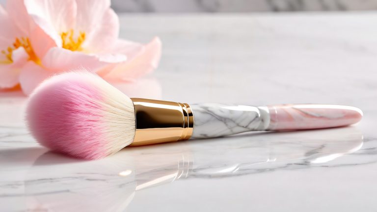 rosy whisper makeup brush marble palette scaled