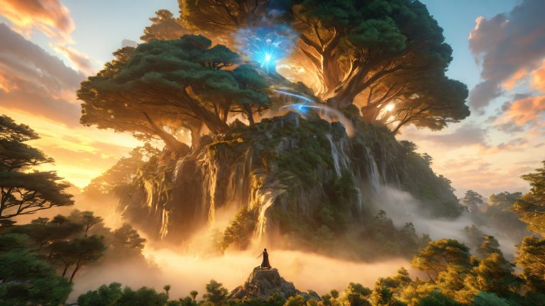 rugged adventurer in mystic forest 4k wallpaper scaled