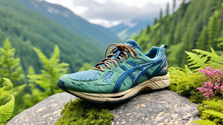 rugged asics running shoes misty mountain landscape wallpaper scaled