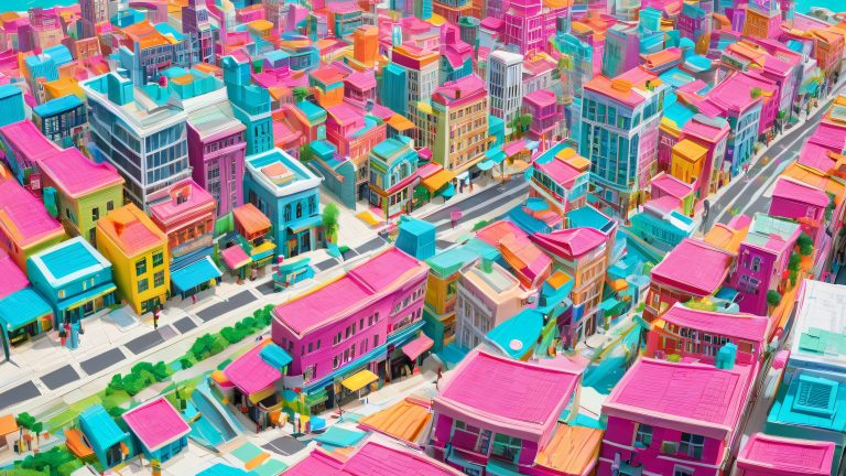 runway receipts whimsical cityscape 4k wallpaper scaled