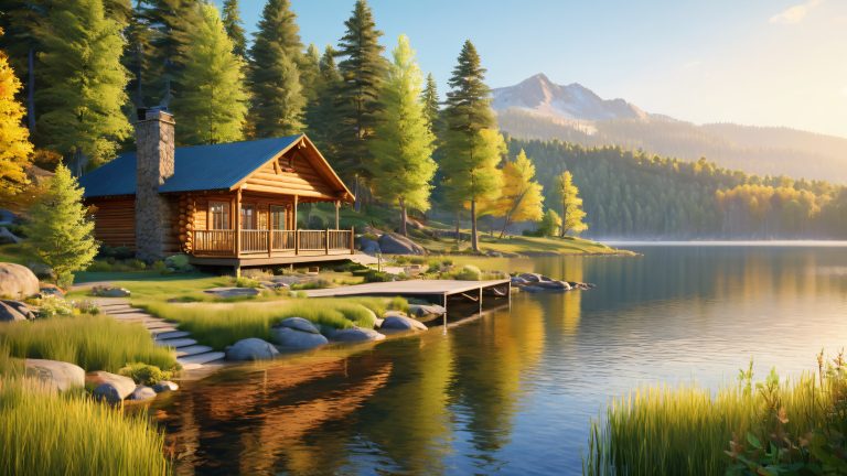 serene lakeside cabin 4k wallpaper scaled