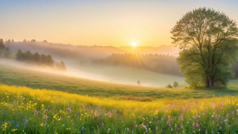 serene meadow sunrise wallpaper scaled