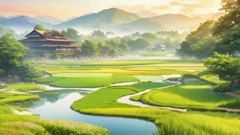 serene rice paddy landscape wallpaper scaled