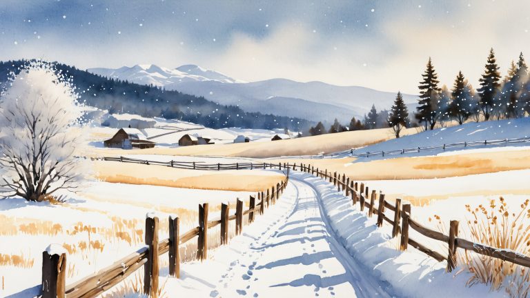 serene winter landscape wallpaper with fresh snow scaled