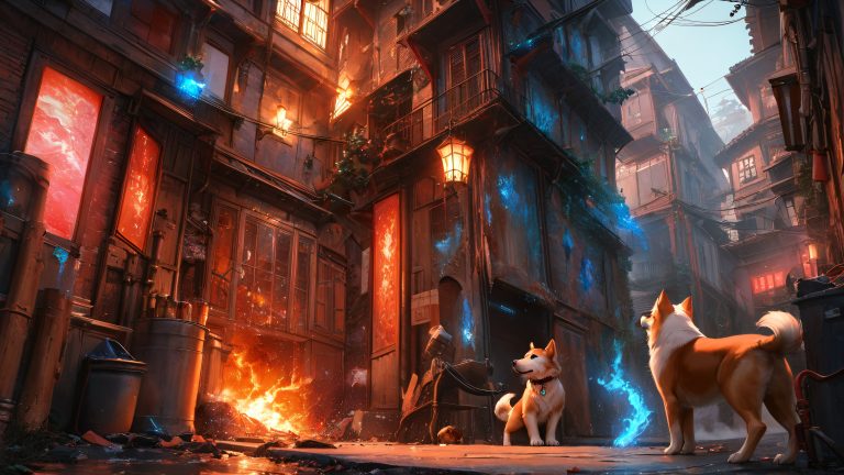 shiba inu secret gathering 4k wallpaper scaled