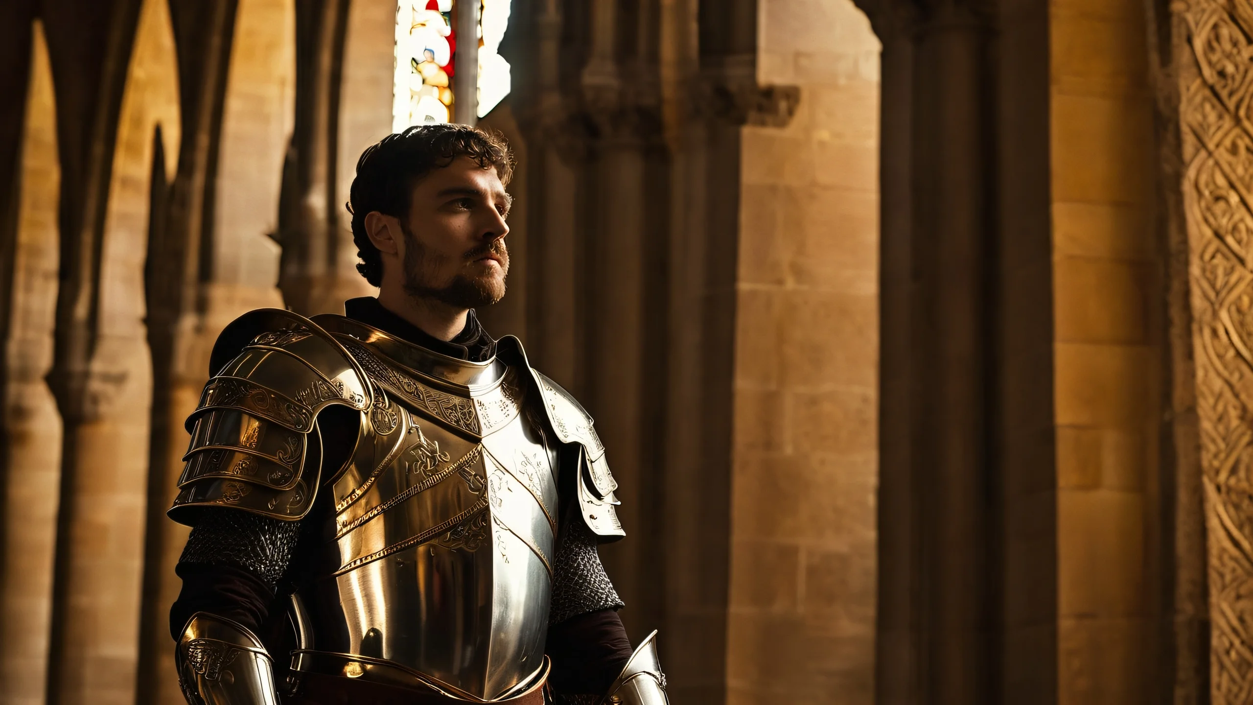 Shiny Silver Armor 4K Desktop Wallpaper A stunning desktop wallpaper featuring shiny silver armor with intricate textures and details.