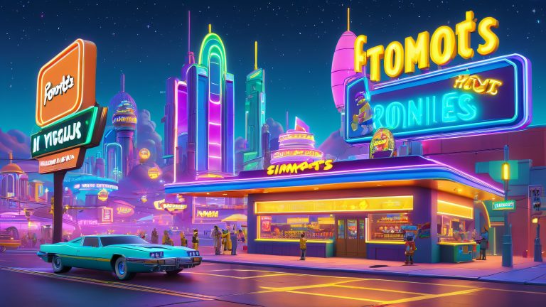 simpsons meets fortnite futuristic springfield wallpaper scaled