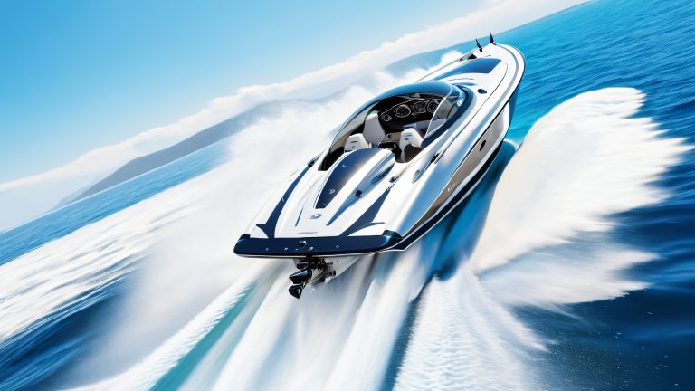 sleek speedboat on deep blue sea scaled