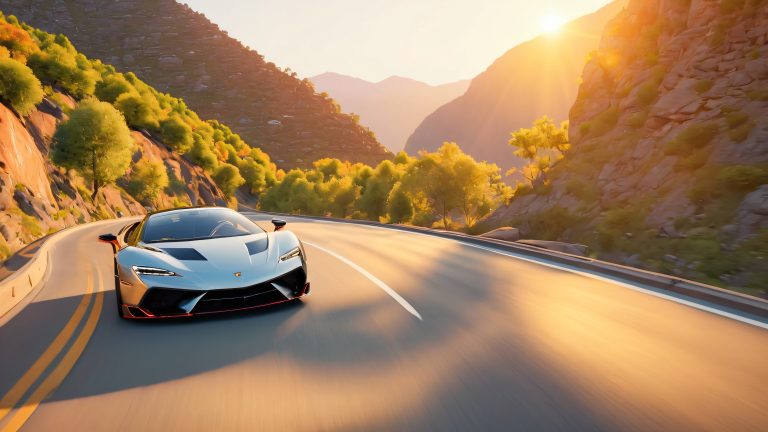 sleek supercar golden hour 4k wallpaper scaled