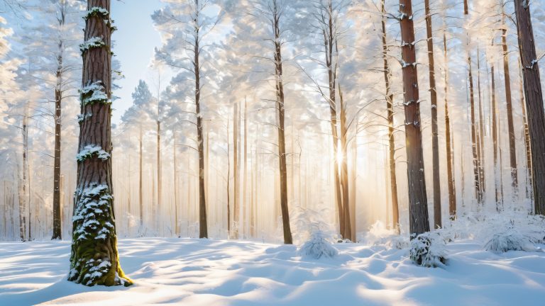 consuelo de hoja perenne cubierto de nieve escalado