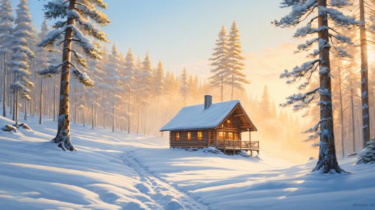 consuelo de cabaña nevada a escala