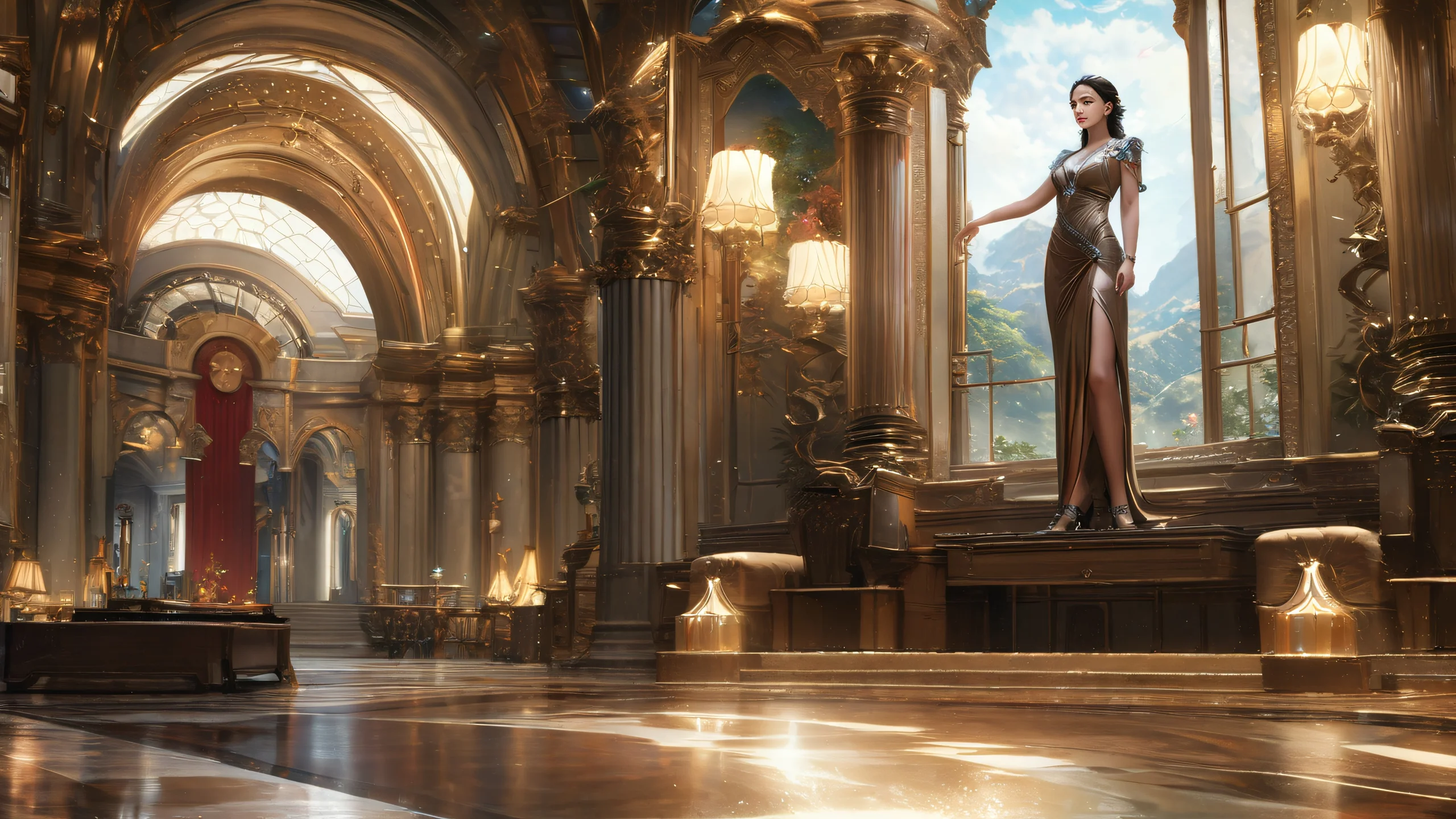 4K Soft Whisper Girl Wallpaper for PC/Mac Indoor scene featuring a young anime girl in soft natural lighting with gentle colors and realistic textures.