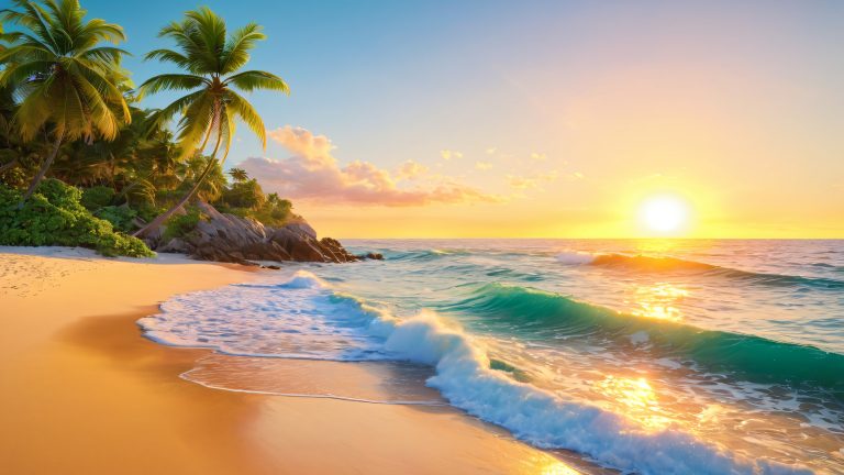 soothing sunset beachscape scaled