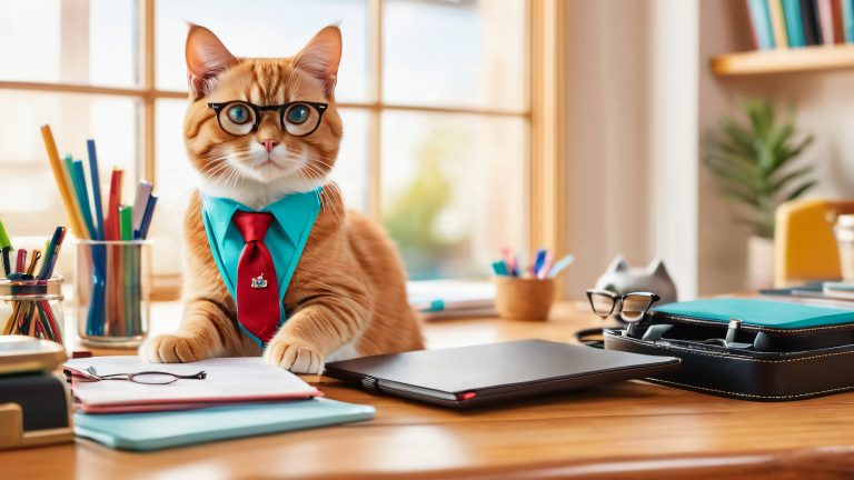 sophisticated feline executive 4k wallpaper scaled