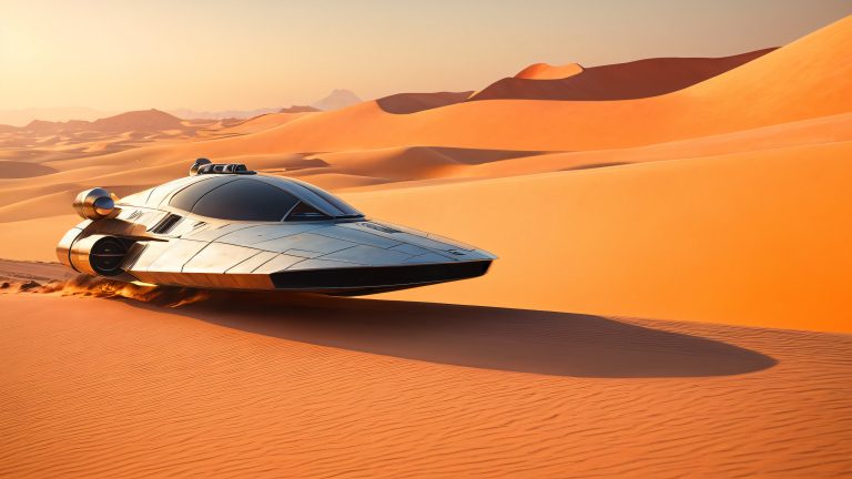 star wars inspired 4k wallpaper high tech speeder tatooine sunset scaled