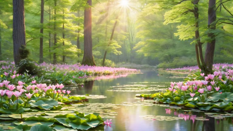 stumpy lake spring 4k wallpaper scaled