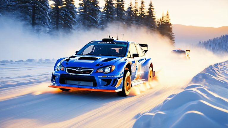 subaru impreza wrc rally car snowy mountain road wallpaper scaled