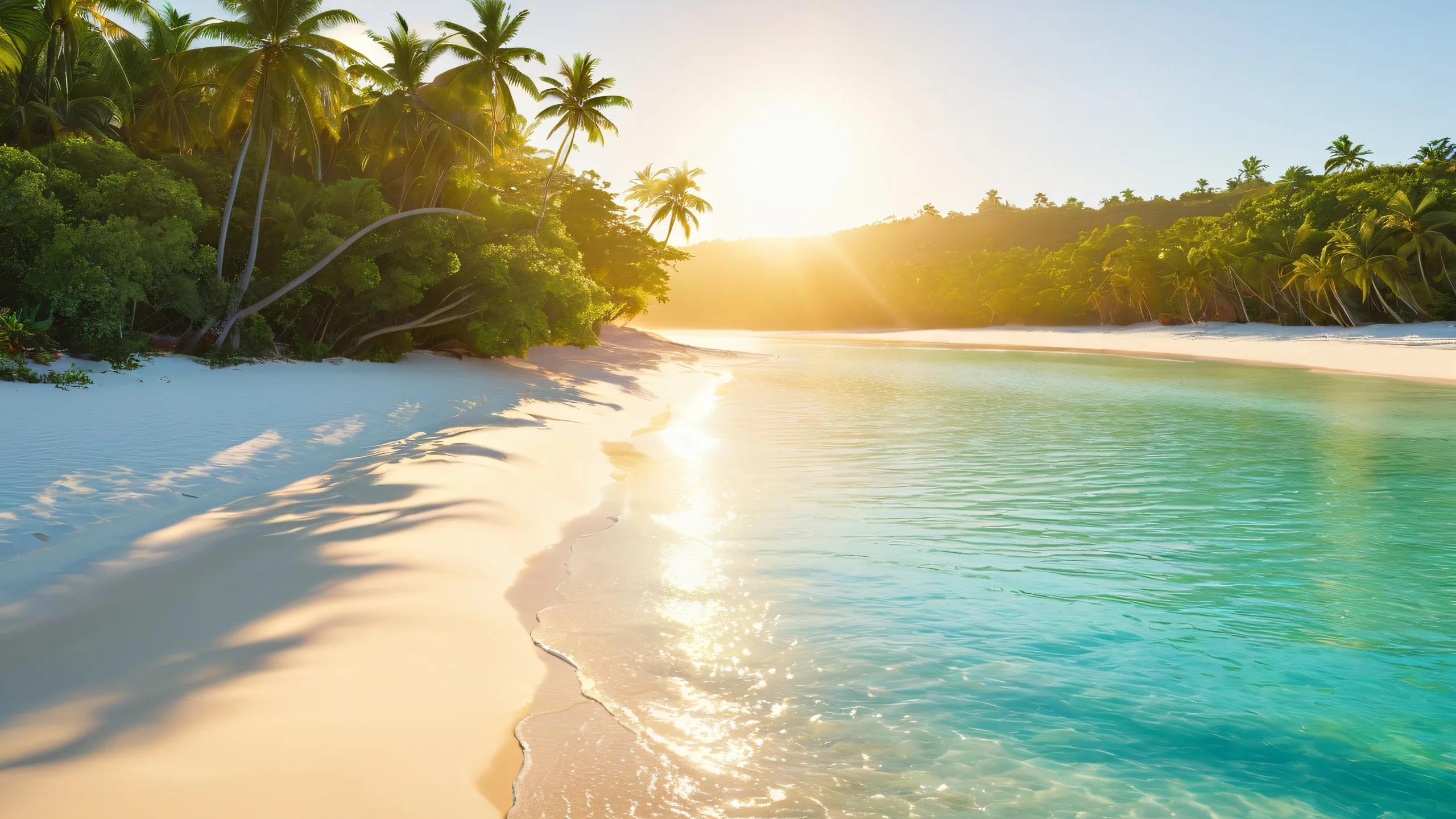 Epic Summer Sunset Shore Escape 4K Desktop Wallpaper Serene beach scene with friends enjoying a summer day on the desktop/pc