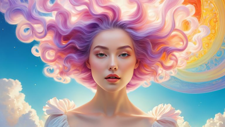 surreal cloud haired self portrait wallpaper scaled