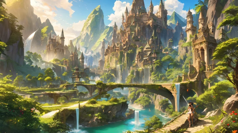 Two women wielding swords amidst a lush green and brown forest landscape.